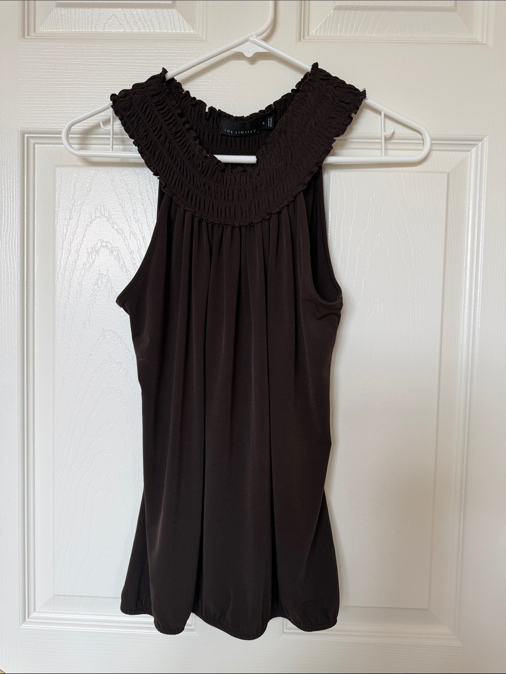 The Limited Black Smocked Halter Tank